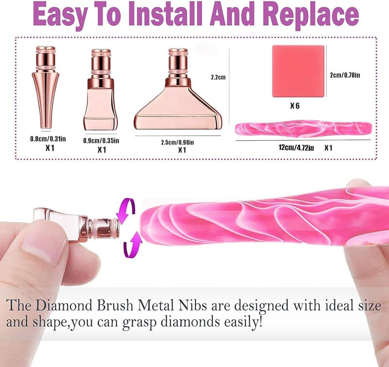 Heyseri Diamond Art Pens, Diamond Painting Pen Accessories Tools Set, Stainless Steel Metal Pen Tips, Ergonomic Art Drill Pens, Comfort Grip and Faster Drilling - Image 4